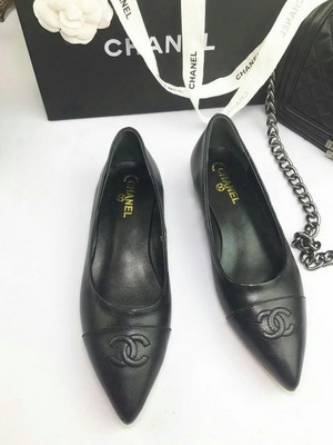 CHANEL Shallow mouth flat shoes Women--048